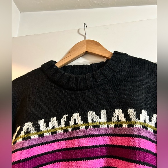 Farm Rio Wool Blend Sweater Yawanawa Black Pink - Picture 4 of 10